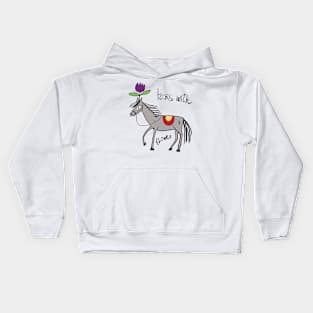 Horse with flowers Kids Hoodie